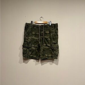 Abercrombie & Fitch Green Camo Cargo Shorts